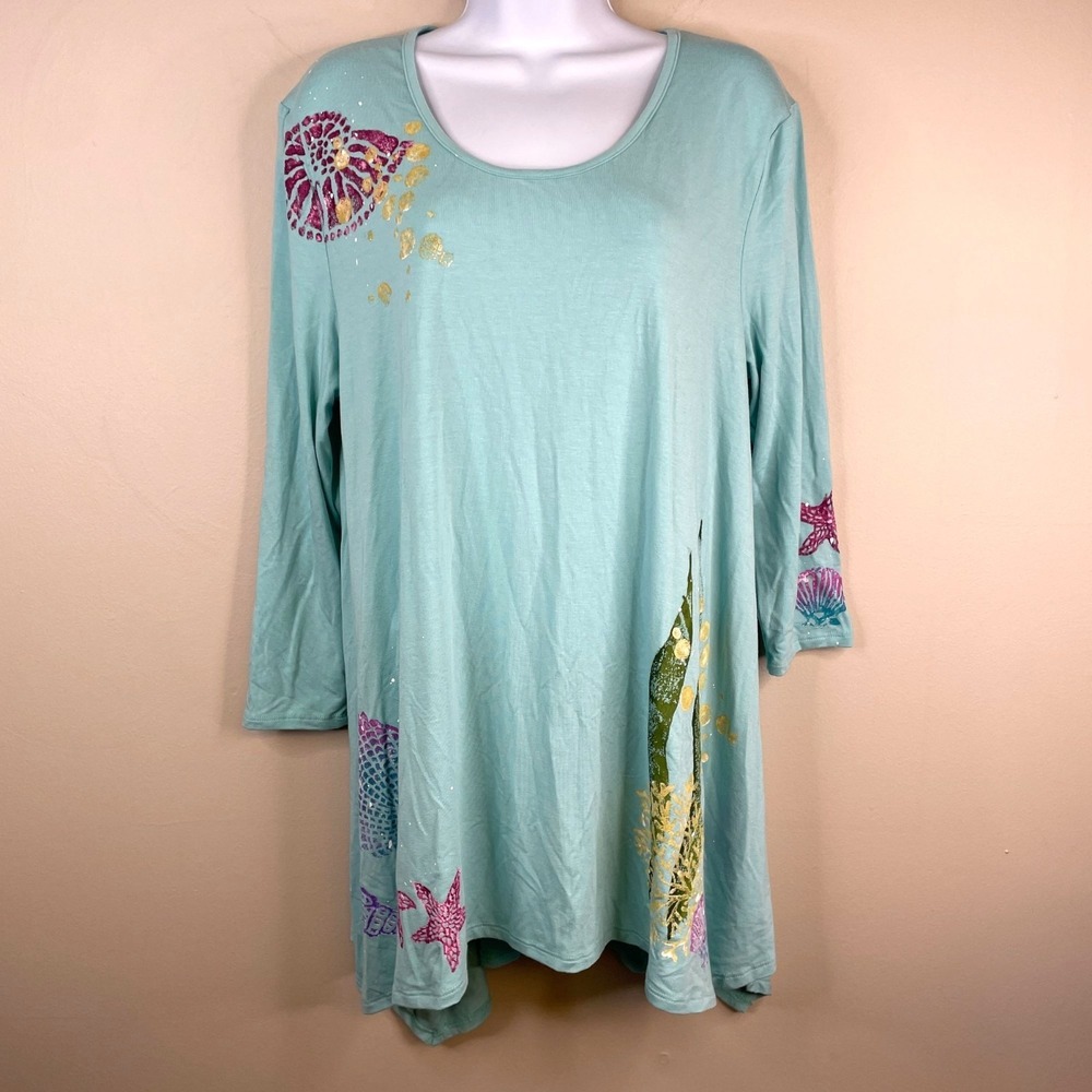 Boutique Art To Wear Beach Top Medium Lagenlook Tunic Travel Vacation